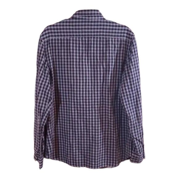 French Connection Long Sleeve Button-down Shirt in Gray & Black Gingham Men's L - Picture 4 of 6